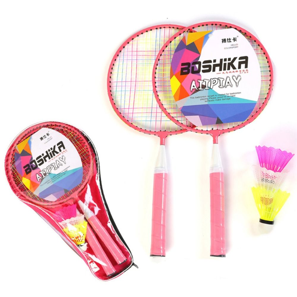 Sports Equipment For Badminton - ไม้แบดมินตันเด็กโลหะผสมเหล็กน้ำหนักเบา ของเล่นเกมครอบครัว ชุดแบดมินตันเด็กพร้อมกระเป๋าใส่ อุปกรณ์กีฬา